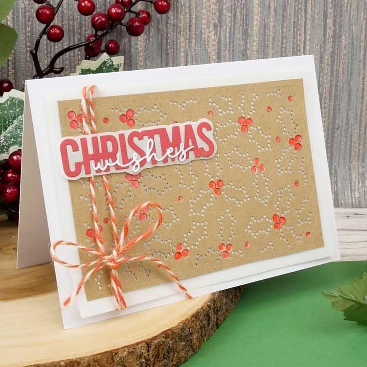 Metal Cutting Dies DIY Merry Christams Embossing Stencil Template Scrapbooking Card Making Mold Photo Album Arts Crafts Tools (Christmas Greetings-14x9.9cm)