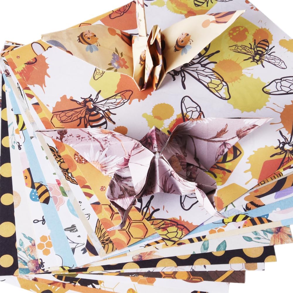 Origami Paper Kit Dobule Sided 100 Sheets 100 Colors 6 Inch Japanese Chiyo Square Easy Fold Arts Crafts DIY Handwork Origami Papers Beginner Animal Fur Bee