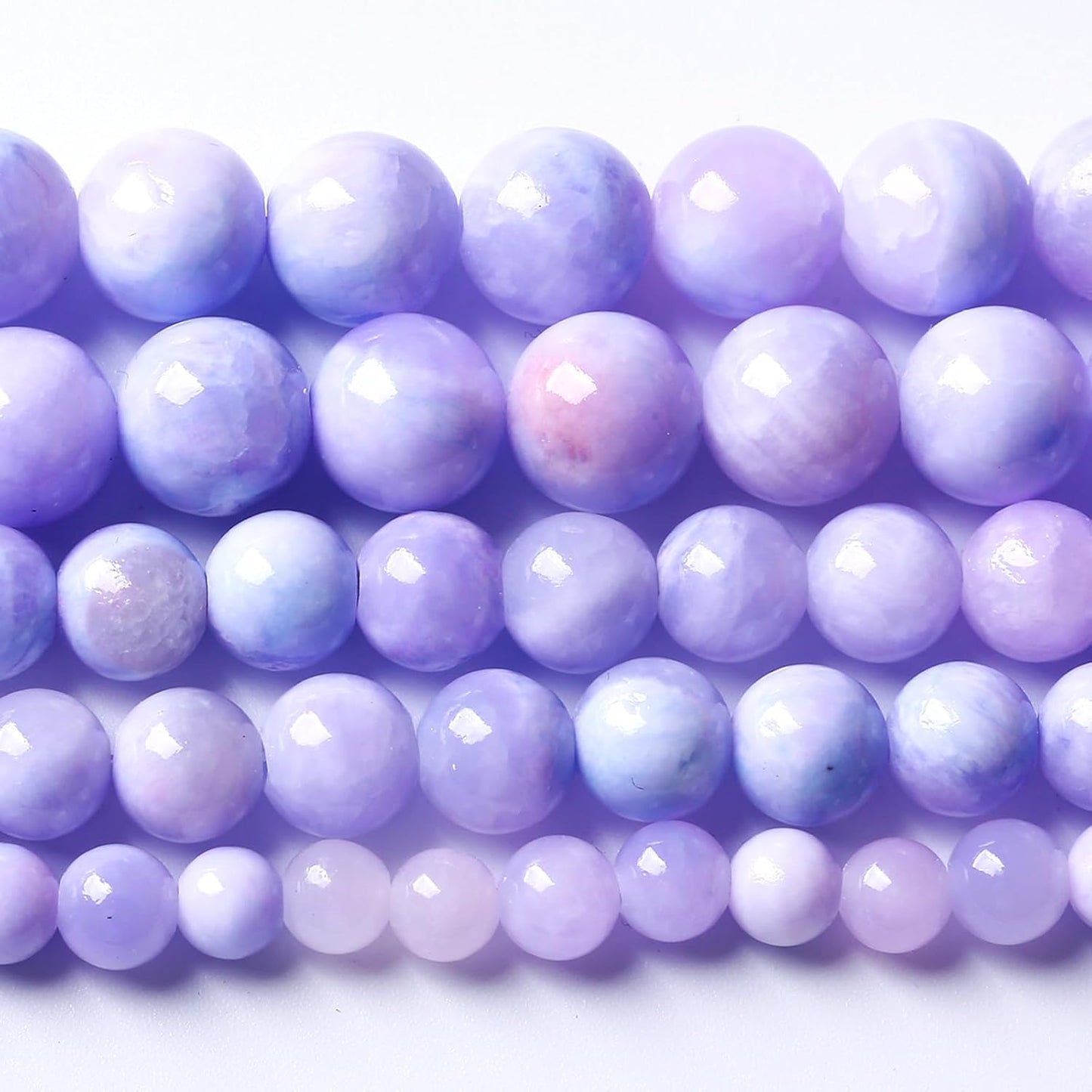 Galaxy Starry Purple Persian Jade Stone Beads Gem Round Loose Beads for Jewelry Making DIY Bracelet 90pcs 8mm 2 Strands 32"