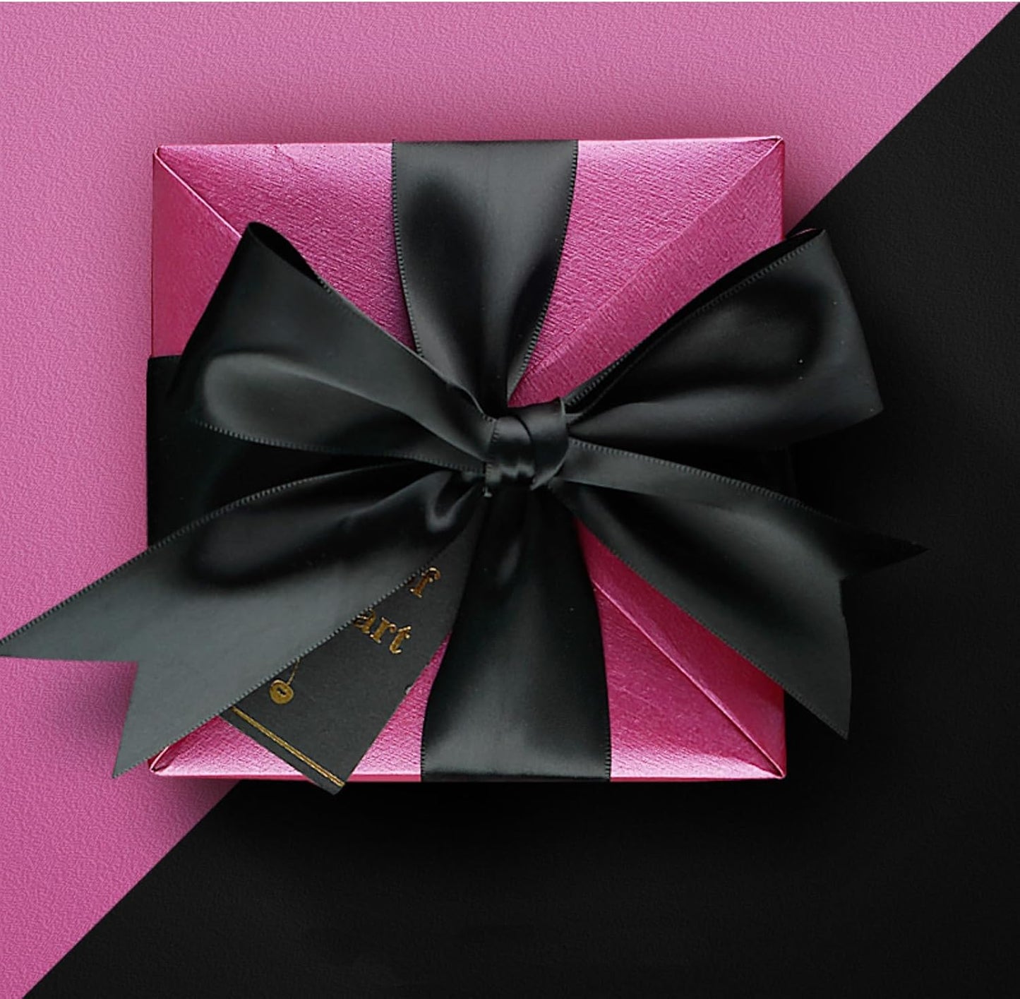 1-1/2" x 50 Yards Black Polyester Satin Ribbon Single Faced Fabric Ribbons for Gift Wrapping, Crafting, Floral Arrangements, Flower Bouquet, Wedding, Home Decor