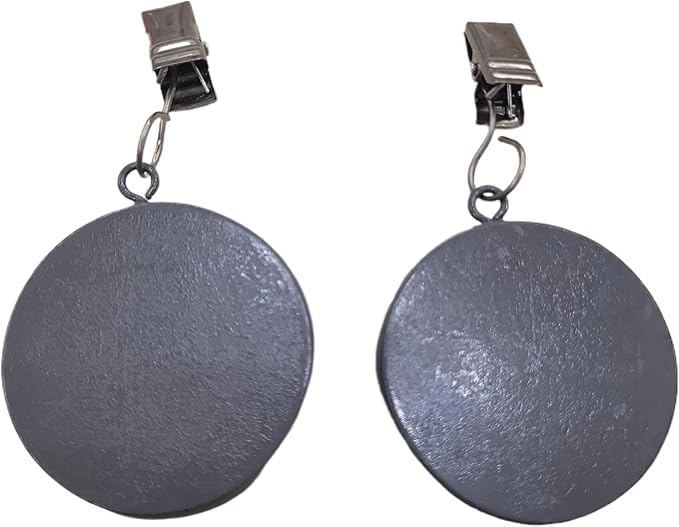TwoFish Home Set of 4 Gray Round Pendant Resin Tablecloth Weights Clips Gray Round Pendant Handicraft Tablecloth Clamps Pack of 4