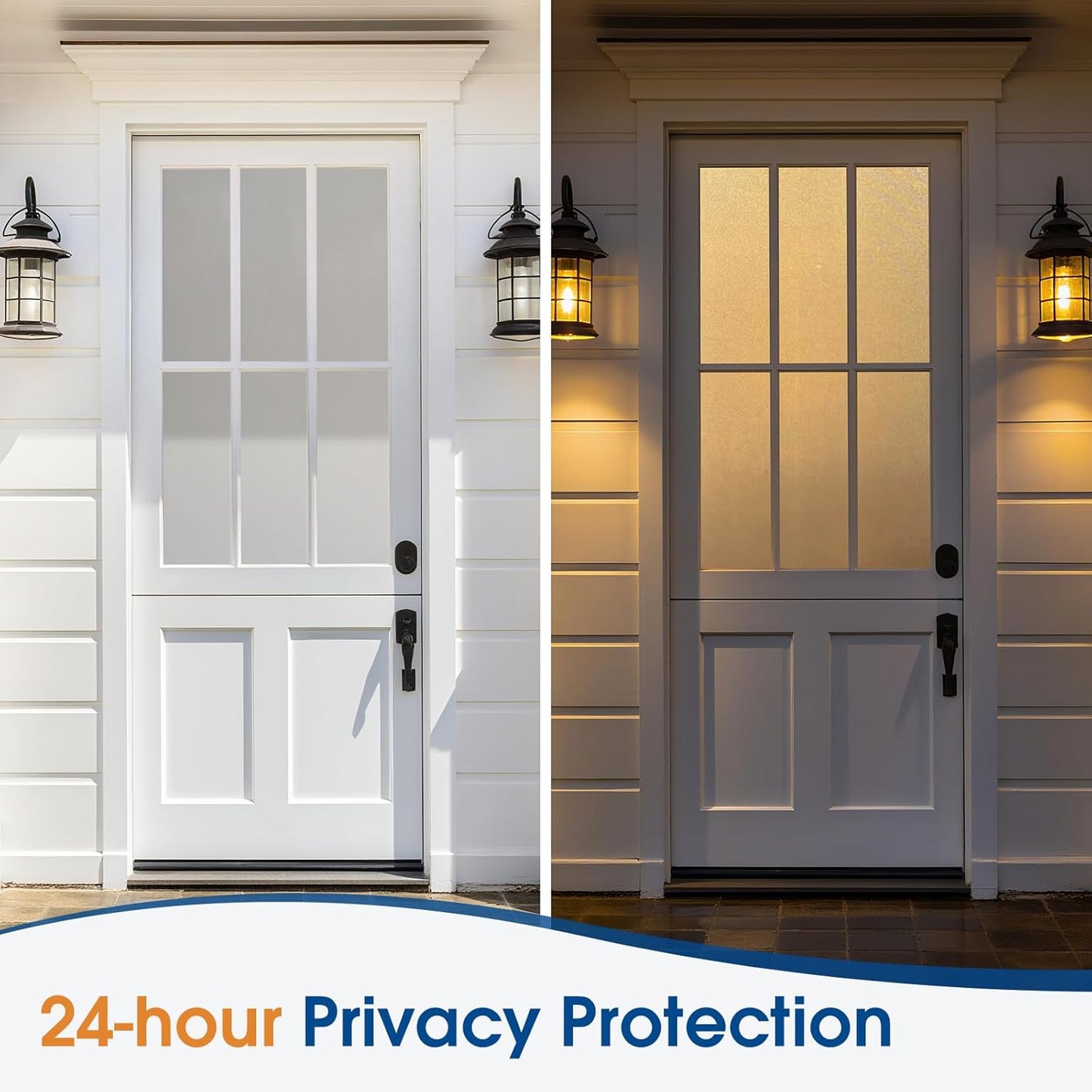 Homein Frosted Glass Window Privacy Film with Tools UV Blocking Privacy Film for Glass Windows, Static Cling No Glue Removable Reusable Anti Glare for Home Day and Night, Pure 35.4x78.7 inch