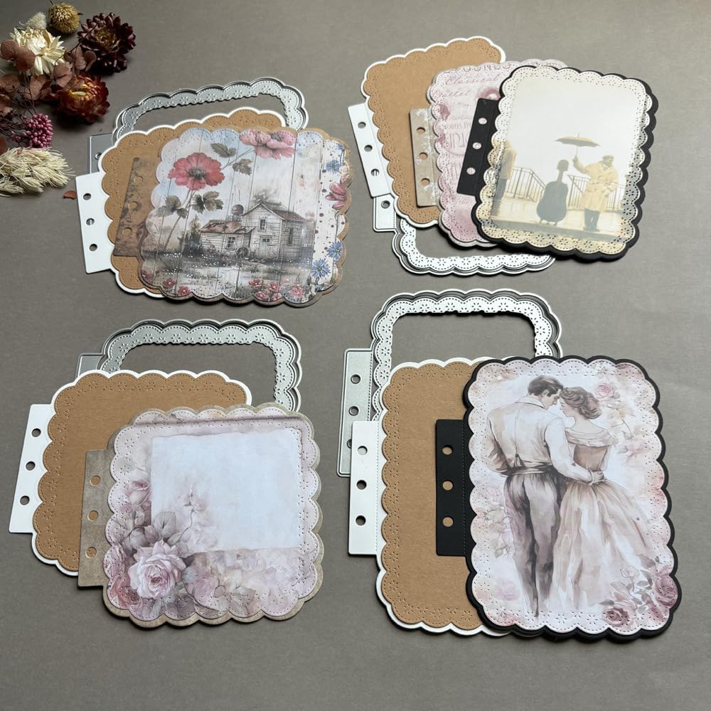 Square Lace Loose-Leaf Die Cuts for Card Making, Background Cutting Dies DIY Album Scrapbooking Decor Paper Craft Metal Die Cuts Party Wedding Decorations