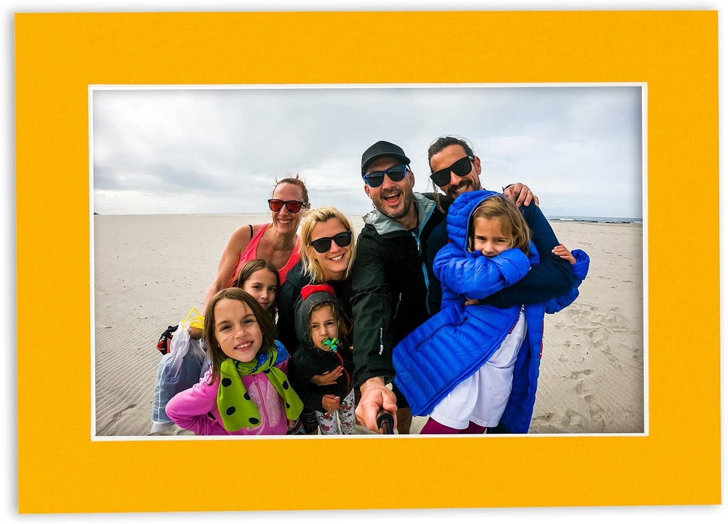 11x14 Mat Bevel Cut for 8.5x11 Photos - Acid Free Golden Orange Precut Matboard With Backing Board and Crystal Clear, Self Seal Photo Mat Bag - For Pictures, Photos, Framing - 4-ply Thickness