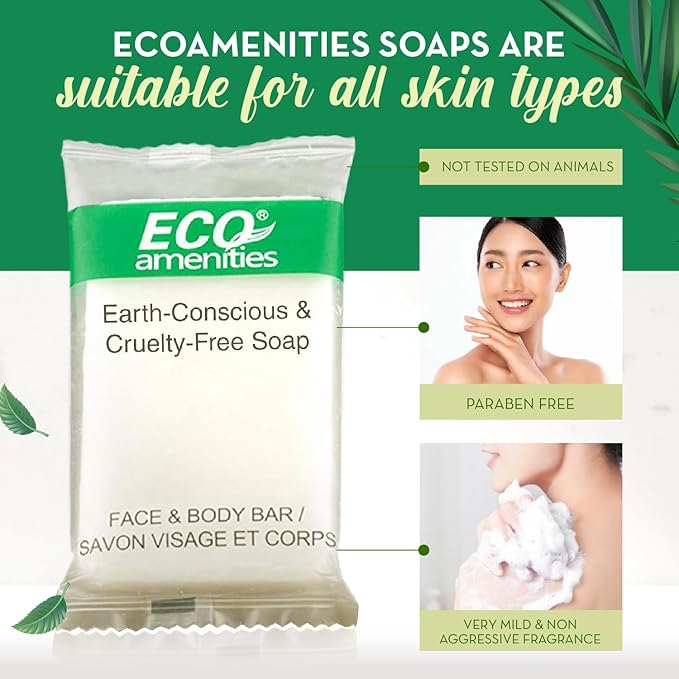 ECO Amenities Travel Size Bar Soap - 400 PACK, 0.5 oz Mini Soap Bars, Hotel Soap Bars, Travel Size Toiletries - Individually Wrapped Bulk Soap Bar, Small Hotel Soaps for BNBs, VRBO, Inns and Hotels
