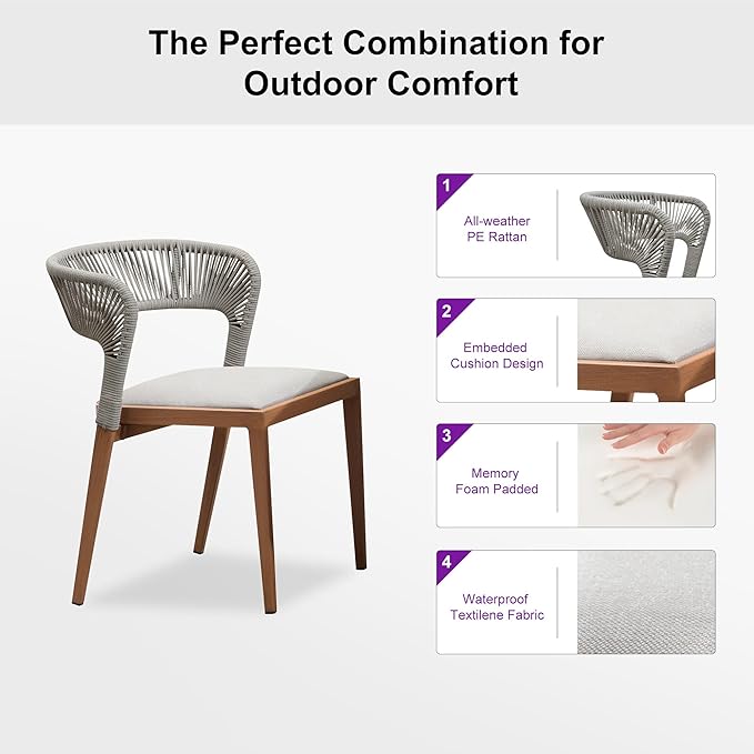 PURPLE LEAF 11 Pieces Outdoor Dining Set Patio Dining Furniture Aluminum Wicker Rattan Outdoor Dining Extended Upgrade Table and Chairs for Lawn Garden Backyard Brown