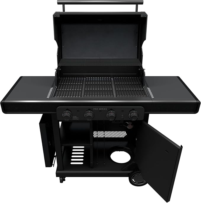 Charbroil Pro Series with Amplifire Infrared Technology 4-Burner Propane Gas Grill and Griddle Cabinet, Black - 463279224