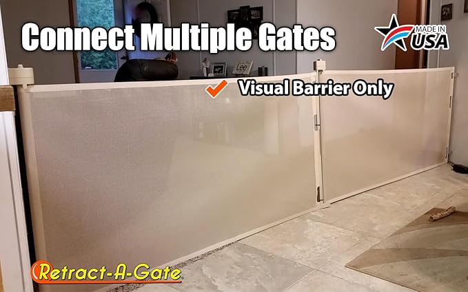 Retract-A-Gate 52" Café: The Original and only Made in USA Retractable Baby, Dog, & Cat Gate