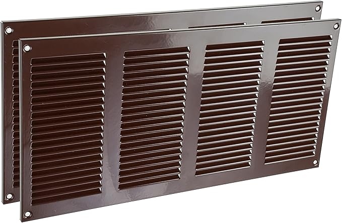 Vent Systems 16" x 8" Inch (Overall Dimensions) Pack of 2 - Brown - Air Vent Cover Metal Air Return Grill with Built-in Pest Guard Screen HVAC Vent Duct Cover for Home Improvement