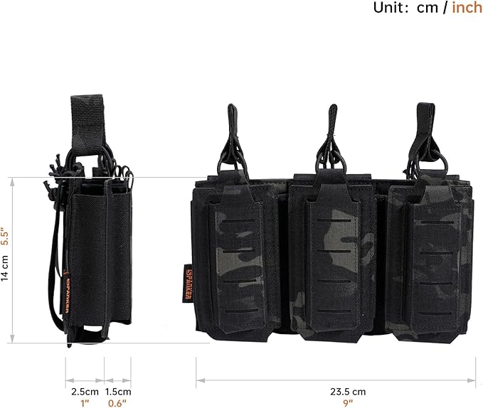 EXCELLENT ELITE SPANKER Tactical Open-Top Single/Double/Triple Molle Mag Pouch for Pistol Mag Pouch Tactical Bag Accessories Holder