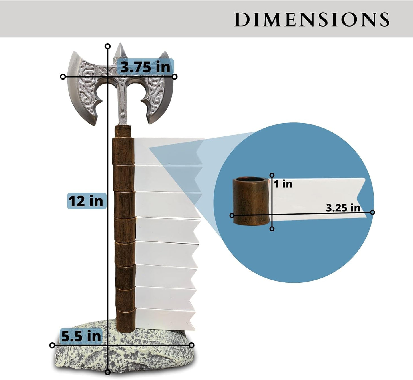 Galdor's Guild DND Initiative Tracker | Recorder Tools | Gift for Dungeons & Dragons Players, Dungeon Master/DM, or RPG Gaming | Tracking Stand | Holds 8 Flag Markers | Sword/Battle Axe