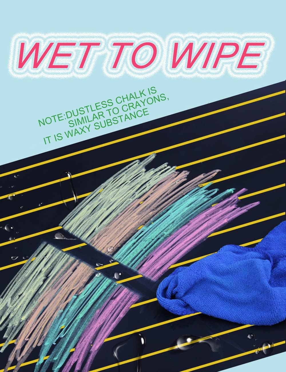 Non-toxic Dustless Chalk for Kids, Colored Sidewalk Chalk With Holder The Best Art Tool for Blackboard Kids Children Drawing Writing,12PCS