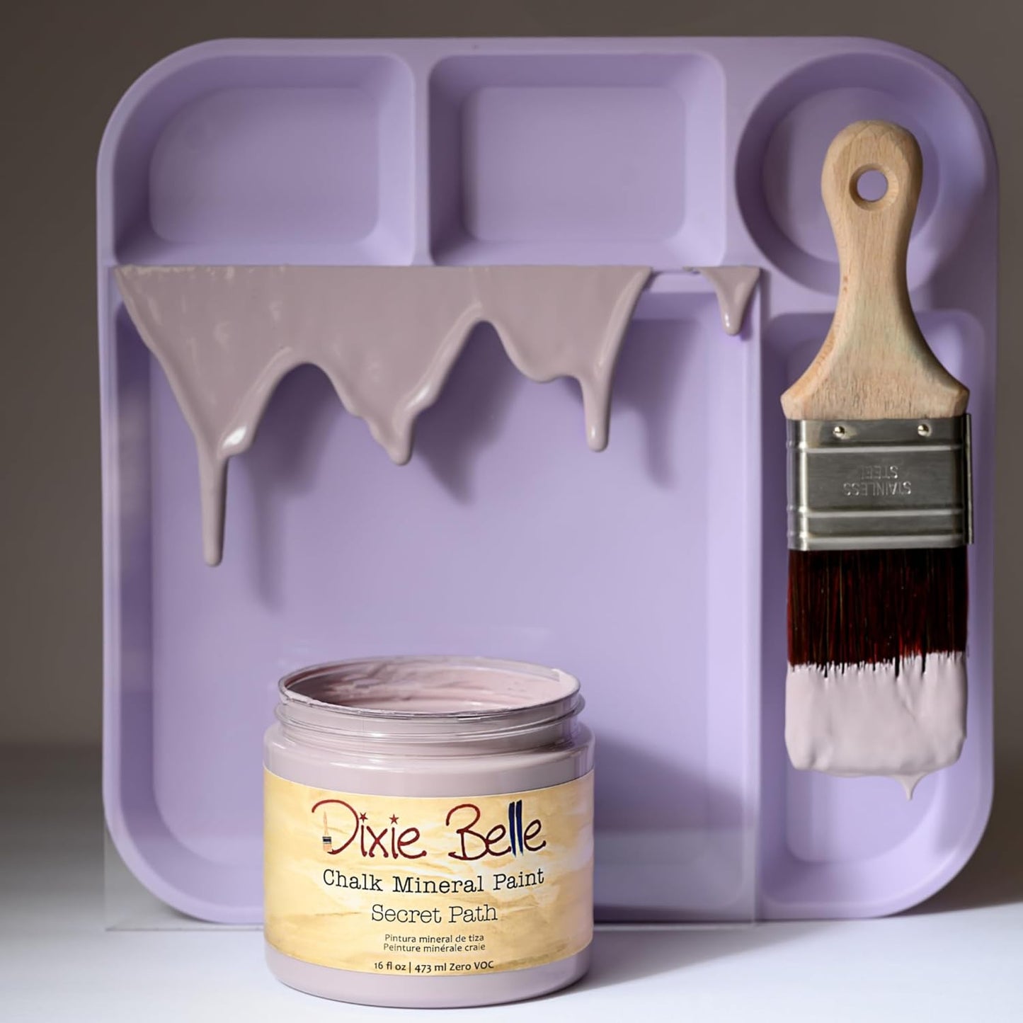 Dixie Belle Paint Company Chalk Finish Furniture Paint - Secret Path (32oz) - Matte Dusty Lilac Chic Chalk Mineral DIY Furniture Paint