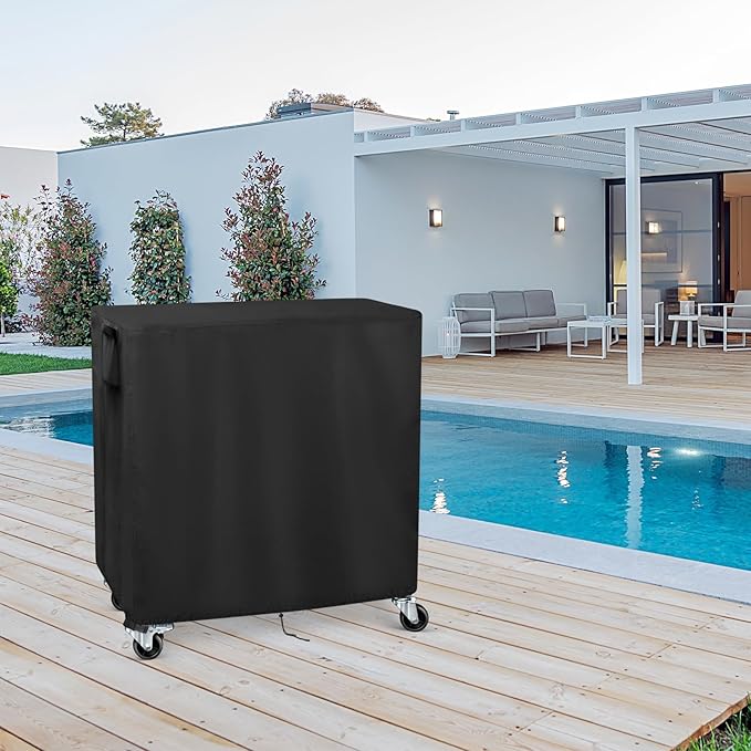 Outdoor Cooler Cart Cover, 38inch Patio Cooler Cover Waterproof for 89.8Qt Rolling Ice Chest Cooler Cart Table,Grill Table and Beverage Cooler on Wheels-38"L x 24"W x 35"H