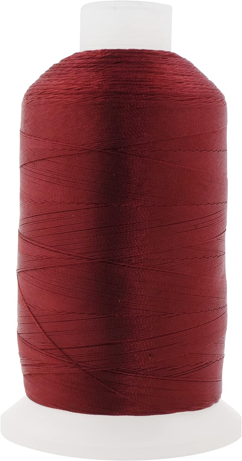 Mandala Crafts Maroon Heavy Duty Thread -1500 Yds Tex 90 Thread for Sewing Drapery Jeans Leather Hair - Bonded Polyester Thread Outdoor Marine Upholstery Threads