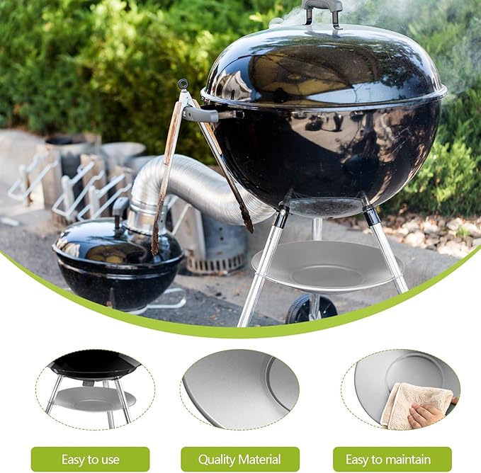 2 Pcs 11'' Diameter Ash Catcher Pan Ash Pan for Charcoal Grill Compatible with Weber for Grill Replacement Parts