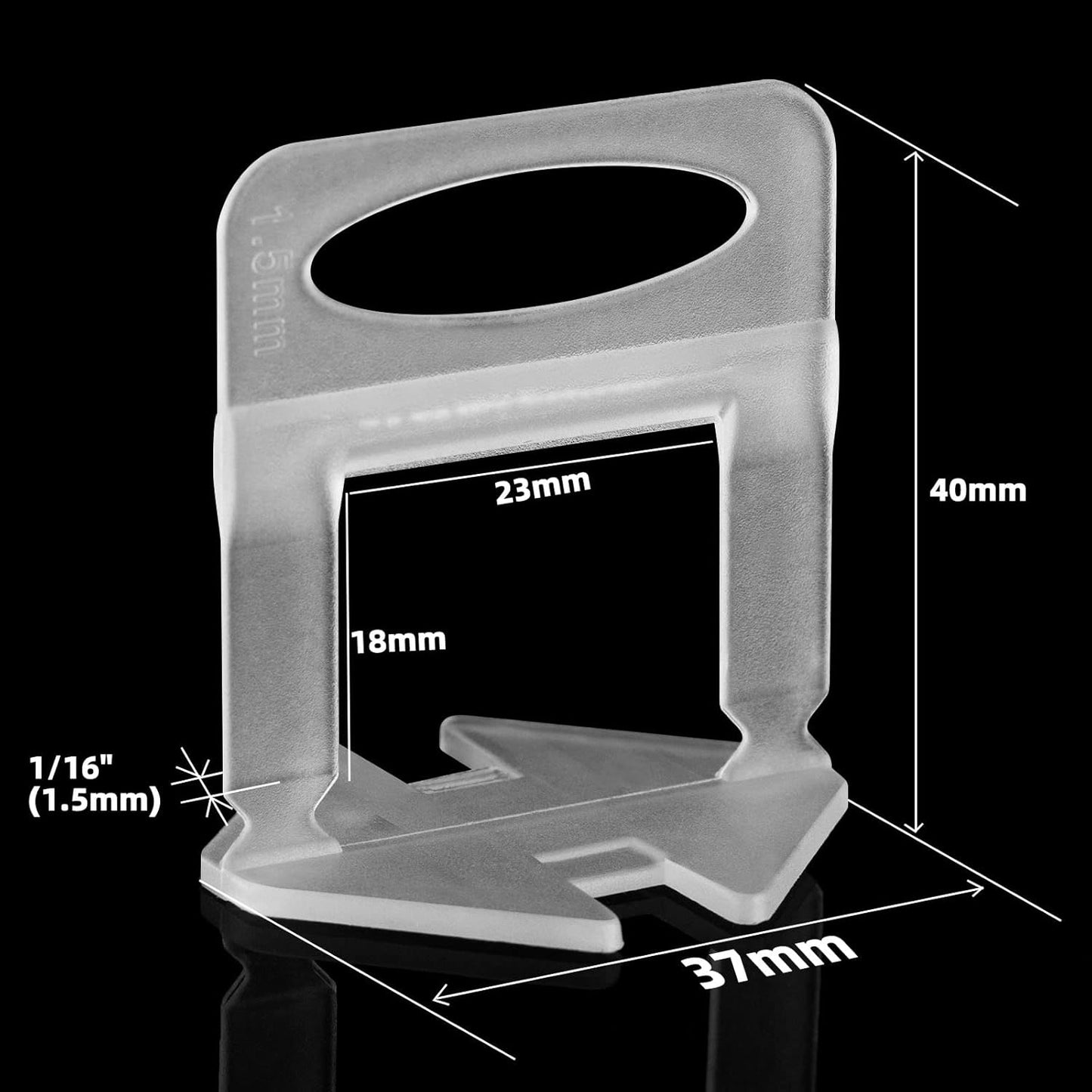 1/16” Tile Leveling System Spacers 2000 PCS Tile Leveling Clips Kit Prevent Tile lippage Leveler Spacers for DIY Professional Ceramic Tile and Stone Installation (1/16 IN, 2000)