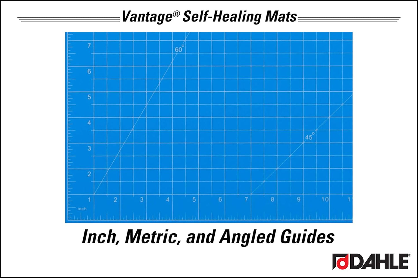 Dahle Vantage 10694 Premium Self-Healing Cutting Mat, 36"x48", 1/2" Grid, 5 Layers for Max Healing, Perfect for Crafts & Sewing, Blue