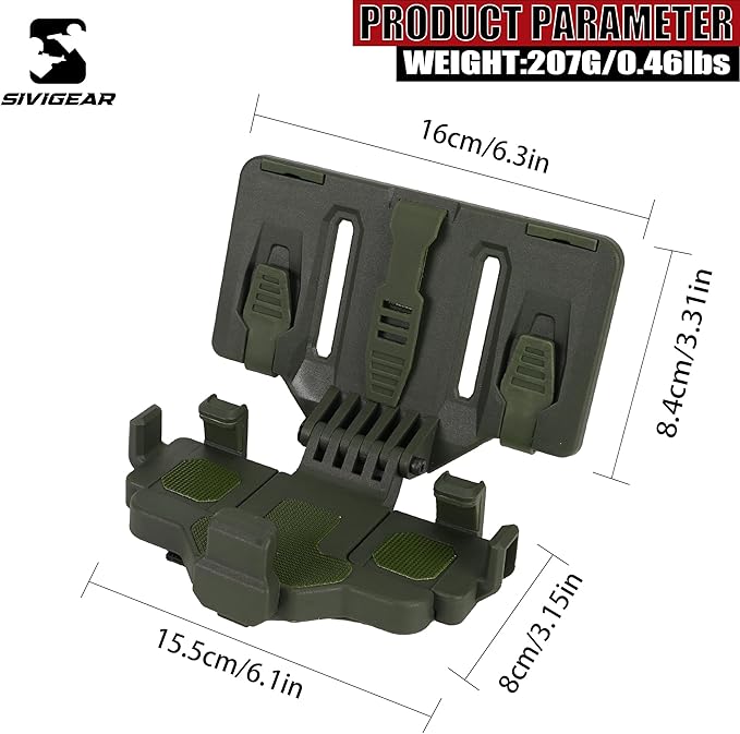 Tactical Phone Holder Available in Full Size Plate Carrier Phone Mount Adjust Nylon Molle Phones Holder for Tactical,Car,Office (Ranger Green)