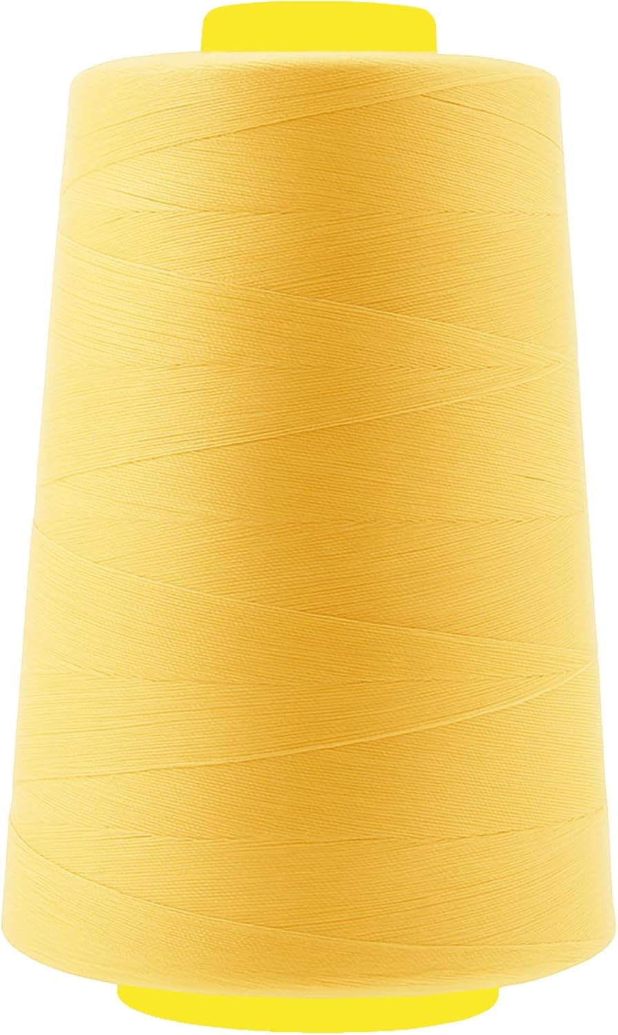 Mandala Crafts 4 Pack of Serger Threads Cones Spools - 40S/2 24000 Yards Polyester Butter Cream Threads for Sergers Machine and Overlock Quilting Sewing Machine