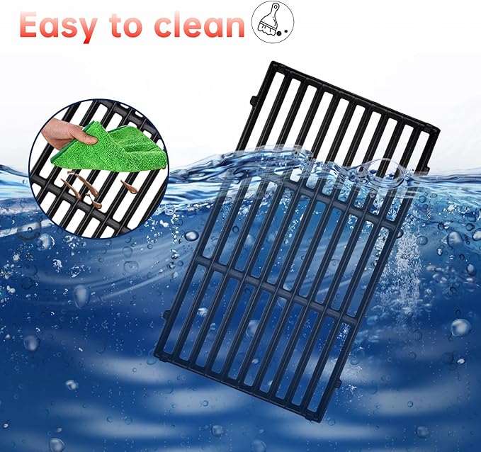 Cast Iron Grill Grates Flavorizer Bars Parts for Weber Genesis 2 E-410, S-410, Genesis II LX E-440, S-440, Weber 66089, 66097, 66041, 66033, 66796, Porcelain Steel Flavor Bars Heat Deflectors