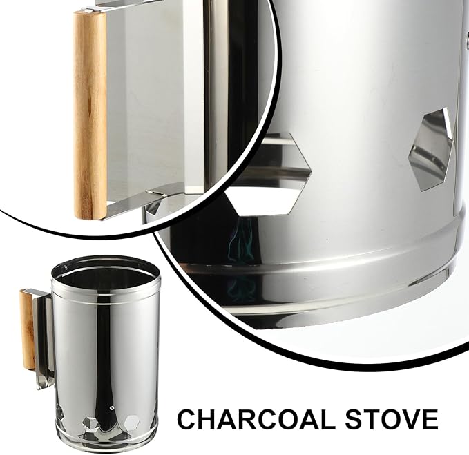Angoily Fast Charcoal Chimney Starter Barrel for Outdoor BBQ Grill Tool Rust-Resistant Fire Starter for Camping Tailgate Backyard Cooking Compatible with Charcoal Barbecue and Grill