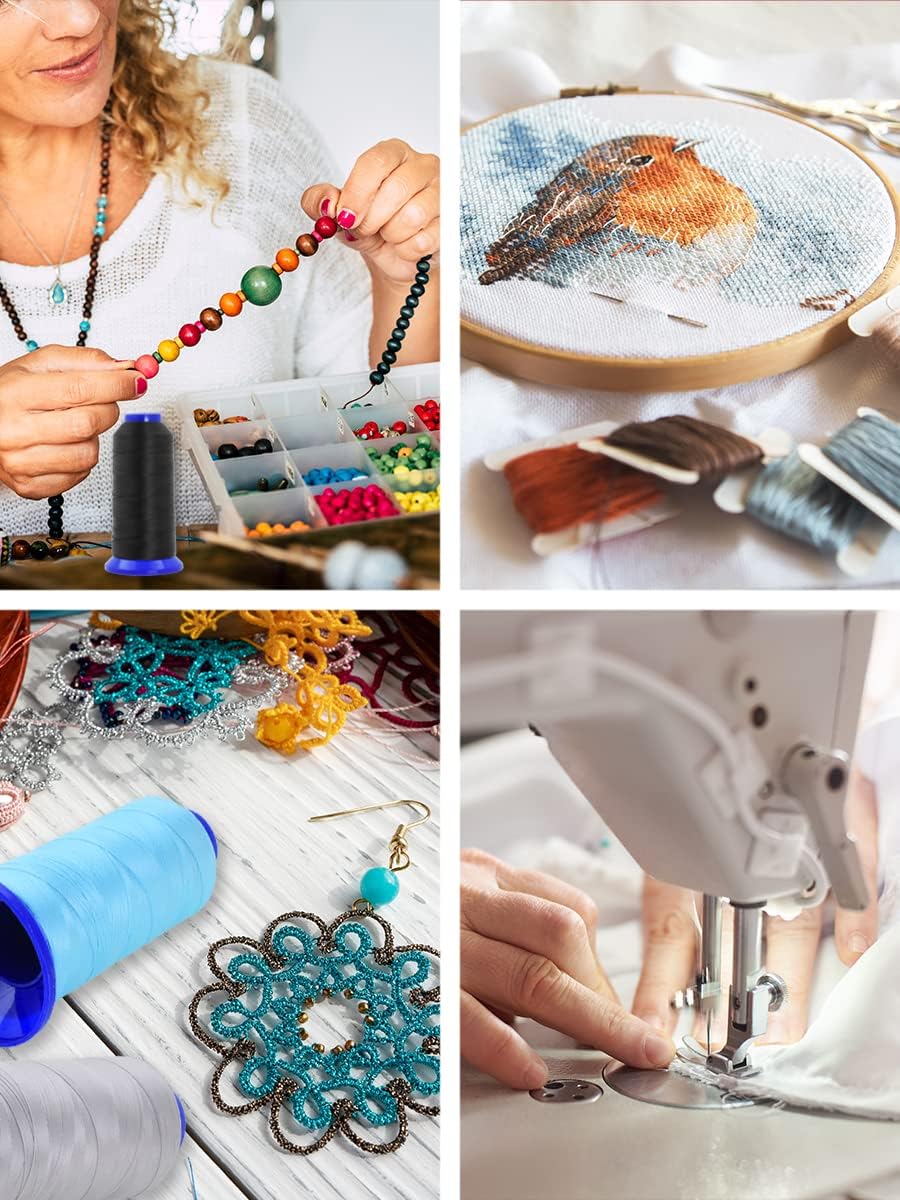 Mandala Crafts Olive Green Heavy Duty Thread -1500 Yds Tex 90 Thread for Sewing Drapery Jeans Leather Hair - Bonded Polyester Thread Outdoor Marine Upholstery Threads