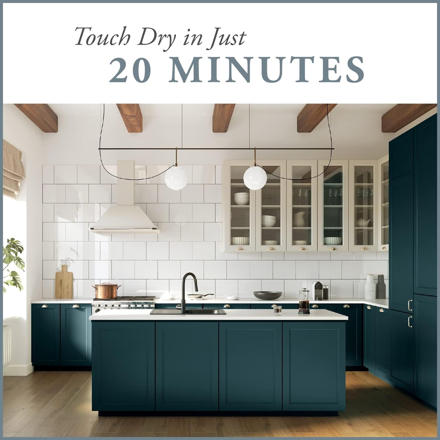 AMY HOWARD AT HOME Chalk-Based One Step Paint for Furniture, Cabinetry, Decor, Finish, and More | No Stripping, Sanding, or Priming | Dark Base | 32 Ounce | Brooks Grey