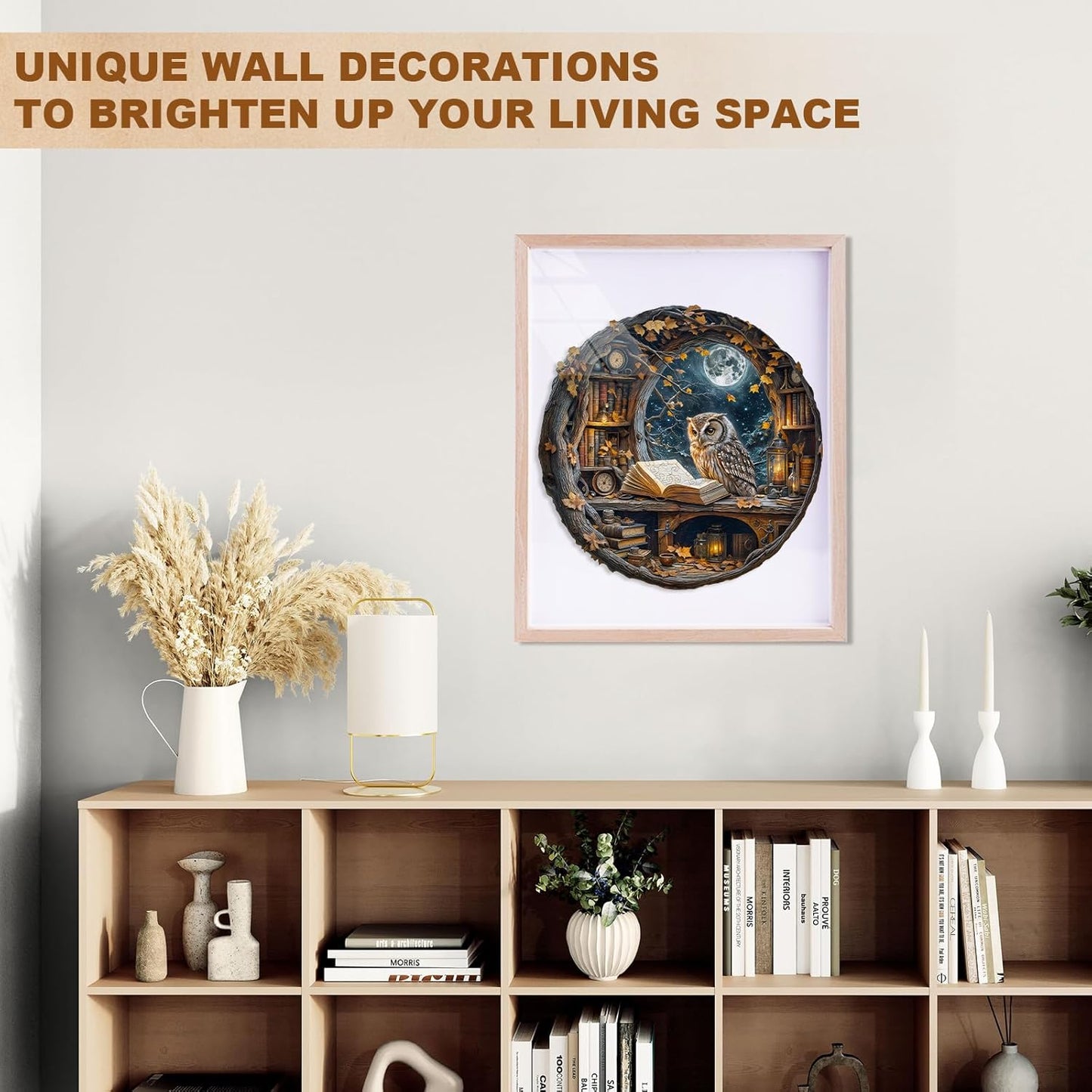 Wooden Puzzles for Adults, Moonlit Owl Puzzles, Wood Adult Puzzle, Birthday Gifts for Puzzle Lover (L-13.4 * 13.4 in 270pcs)