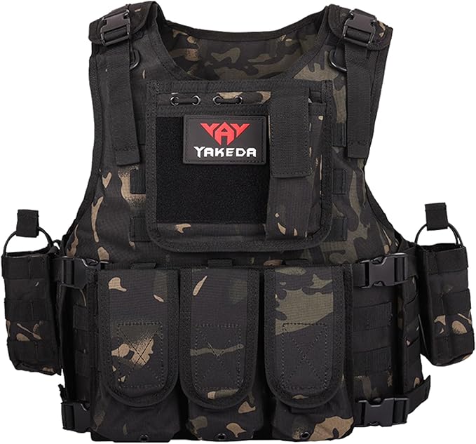 YAKEDA Adjustable Tactical Airsoft Training Vest | Camping, Fishing, Hunting,Gift for Halloween and New Year
