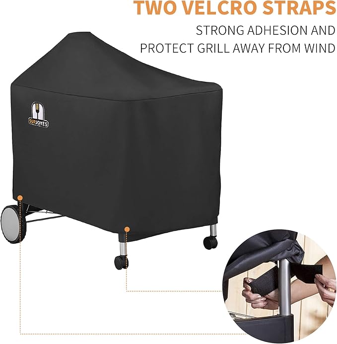 SUPJOYES Grill Cover for Weber Performer Deluxe Charcoal, 22 Inch BBQ Covers, Heavy Duty Waterproof Accessories for Weber Performer Charcoal