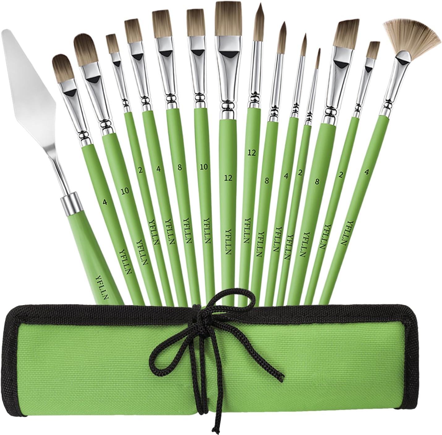 Paint Brush Set, Professional Paint Brushes for Watercolor Painting, Acrylic, Gouache & Oil Painting - Detail Paint Brushes, Round, Flat, Cat's Tongue,Liner for Artists and Beginners(15pcs)