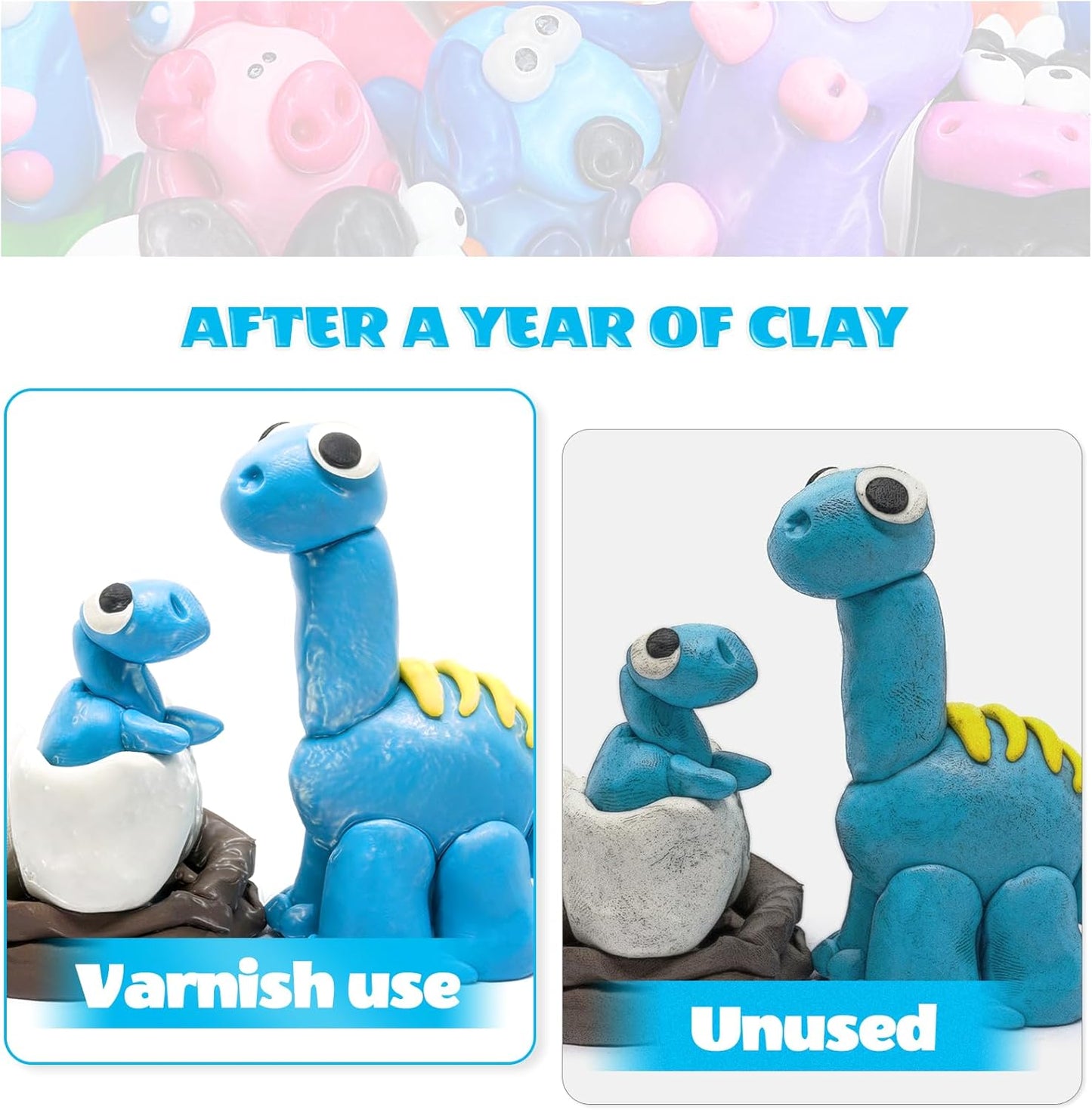 CALPALMY 100ml Gloss Glaze Varnish Kit for Air Dry Clay Sealer, Waterproof, Gloss Finish - Prevent Cracking and Scratches for Clay, Pottery, Ceramics, Acrylic Paint