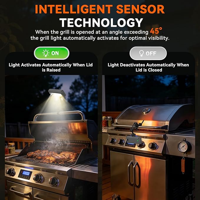 360°Adjustable Grill Lights for Outdoor Grill Designed for Blackstone Weber Griddle, BBQ Grill Light at Night with 360° Adjustable, LED Grill Lights for Outdoor, Gifts for Dad Men
