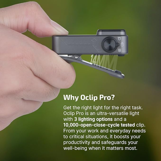 OLIGHT Oclip Pro EDC Flashlight Clip-on Light, Rechargeable 500 Lumens with Three Lighting Solutions Type-C Charging, Magnetic Flash Lights for Outdoor or Indoor Use(Phantom Squadron)