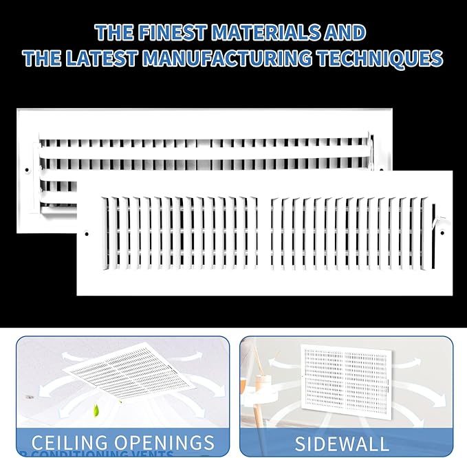 16x4 Vent Register [Duct Opening],Vent Covers for Home Ceiling,Two-Way Ventilation Register,Adjustable Solid Steel Wall Register Vent Cover(16"W x 4"H [Duct Opening])