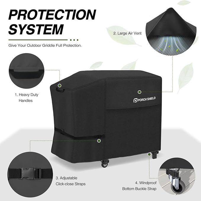 Porch Shield Griddle Cover for Blackstone 28 inch Single Shelf Griddle, Waterproof and Fade Resistant 600D Gas Grill Cover Fits for Most 2 Burner Flap Top Grill
