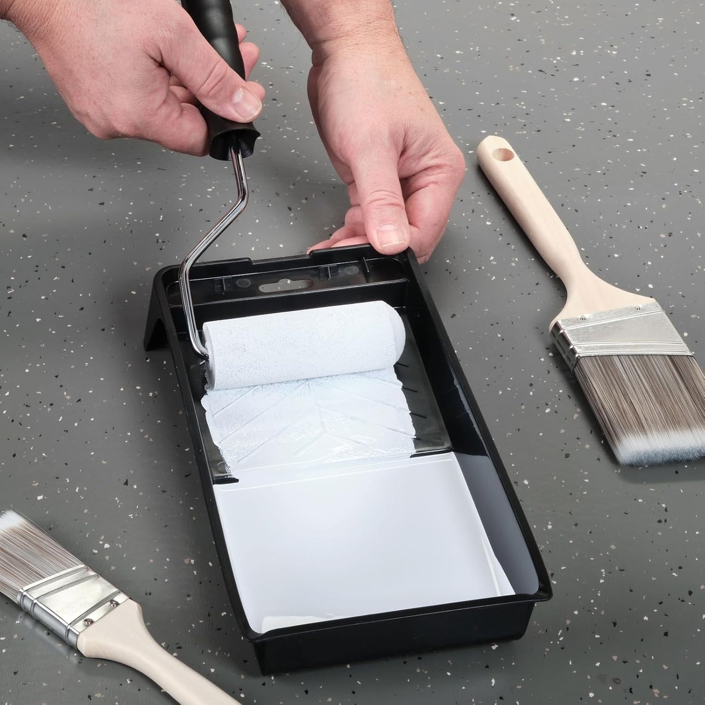 12 Pack 4 Inch Paint Tray Pans with Liners for Rollers - Ripped, Small Design for Painting Walls, Floors, Home Improvement, DIY (Black) - Roller Tray