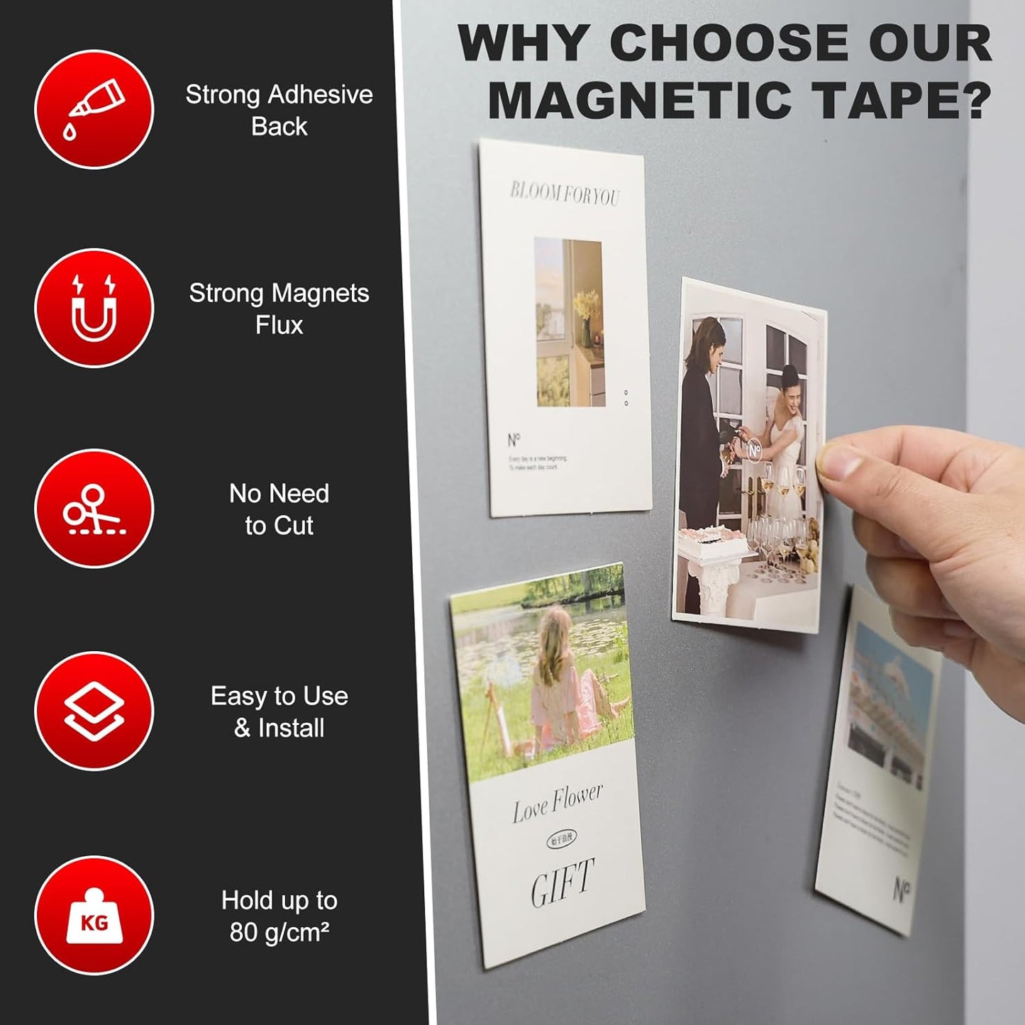 175PCs Magnetic Dots, Self Adhesive Magnet Dots, Flexible Sticky Magnetic Tape - Easy Peel and Stick Magnets with Adhesive Backing, Small Magnets Stickers for Crafts, Whiteboard, Fridge, DIY