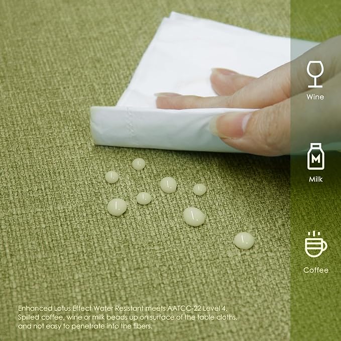 BALCONY & FALCON Rectangle Tablecloth Washable Wrinkle Resistant and Water Proof Table Cloth Decorative Linen Fabric Tablecloths for Dining Parties Kitchen Wedding and Outdoor(Avocado Green, 55x70)