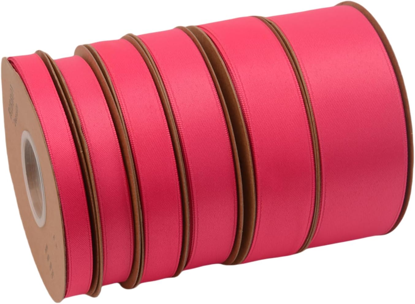 Double Side Satin Ribbon, Continuous 20 Yards,Use for Craft Bows Bouquet, Gift Wrapping, Wedding Decoration, Floral Arrangement (Dark Rose Red, 1-1/2 inch)