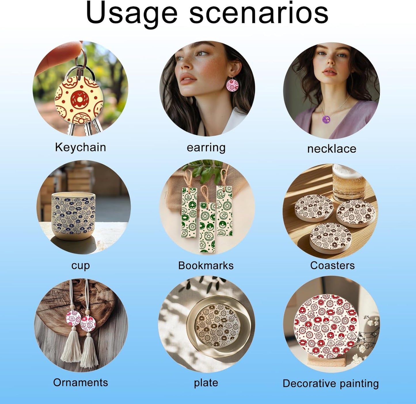 CHGCRAFT Donuts Pattern Polymer Clay Texture Sheet Polka Dots Pattern Silicone Texture Mat for Polymer Clay Making Earrings Jewelry DIY Crafts 5.5 × 5.5 Inch