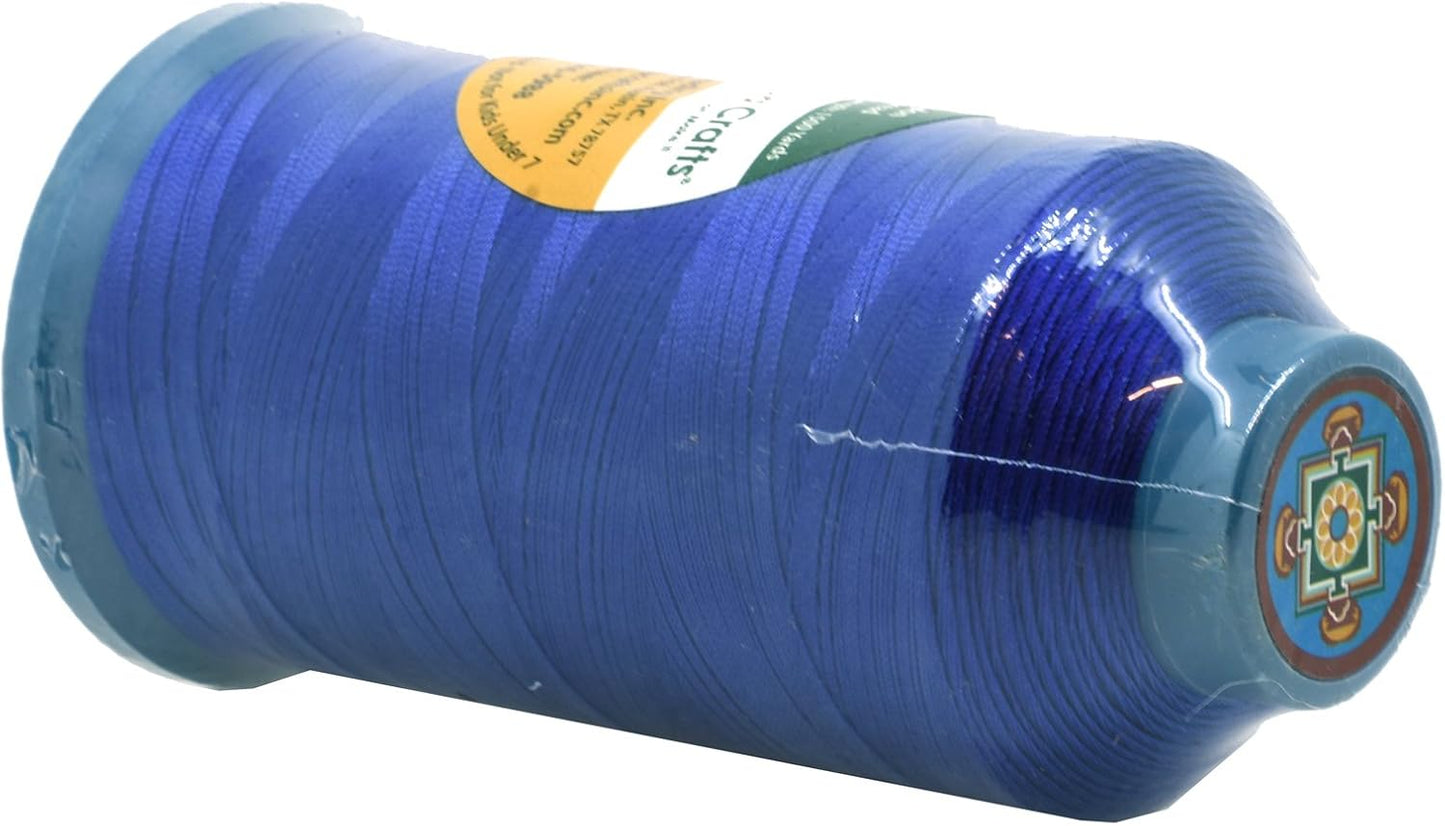 Mandala Crafts Bonded Nylon Thread Royal Blue Heavy Duty Sewing Threads - 1500 YDs Size 69 210D T70 Tex 70 Thread for Leather Jeans Weaving Outdoor Marine Upholstery Threads