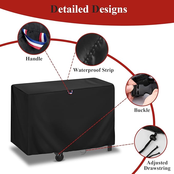 Griddle Cover for Blackstone 28 Inch Original Omnivore Griddle 2206, Outdoor Flat Top Grill Cover for 2 Burner Griddle Heavy Duty Waterproof Gas Grill Covers - 48" L×24" W×33" H, Black
