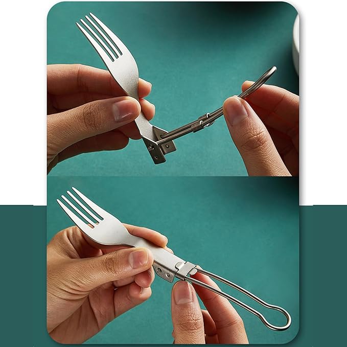 Folding Metal Camping Cutlery Set Portable Outdoor Picnics Cutlery Tableware Travel Utensils Fork Spoon Chopsticks