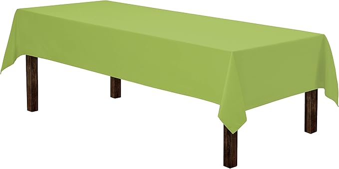 Gee Di Moda Rectangle Tablecloth - 60 x 126 Inch Apple Green Table Cloth for 8 Foot Rectangle Tables - Heavy Duty Washable Fabric - for Holiday Party, Dinner, Weddings, Baby Shower & Events
