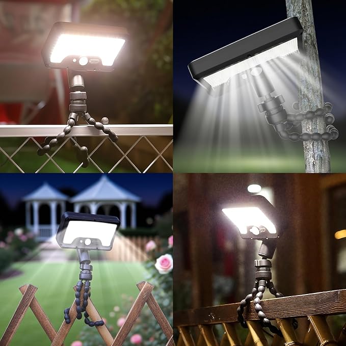 2 Pack Solar Grill Lights with 92 LEDs, 3 Motion Sensor Light Modes & Energy-Saving Desigh, 360° Adjustable Smoker BBQ Grill Accessories, Octopus Shaped, Grill Gifts for Him Her Parents Husbands