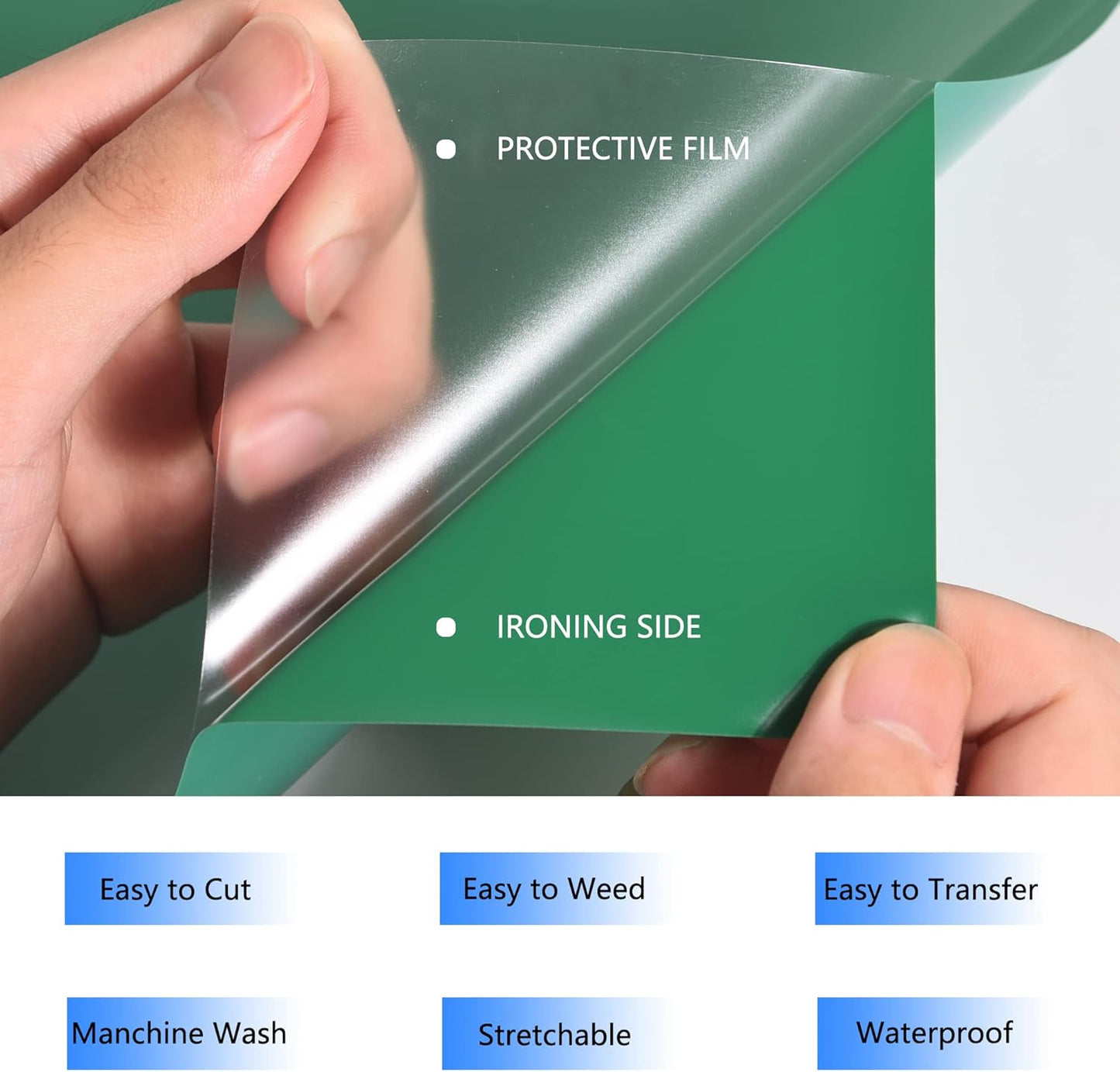 HTV Iron on Vinyl 12Inch by 25ft Roll Heat Transfer Vinyl for T-Shirt HTV Vinyl Rolls for All Cutter Machine - Easy to Cut & Weed for Heat Transfer Design (25ft, Green)