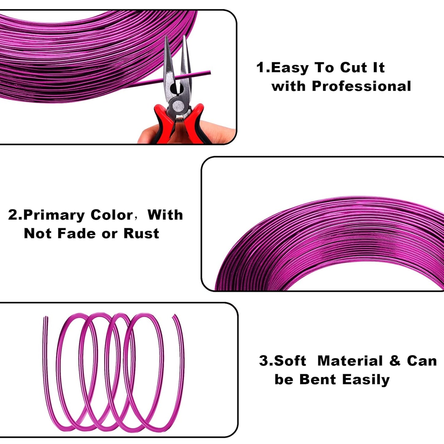 2MM Aluminum Wire - 100 Feet, 12 Gauge, Bendable Anodized Metal for Sculpting, Jewelry Making, Armature Making, Wire Weaving & Wrapping, Crafting