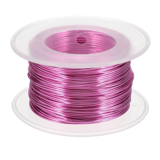uxcell 20 Gauge / 0.8mm Anodized Aluminum Wire for Jewelry Craft Making, 102 Feet Bendable Flexible Wire for DIY Home Decor Gardening Sculpture, Dark Pink